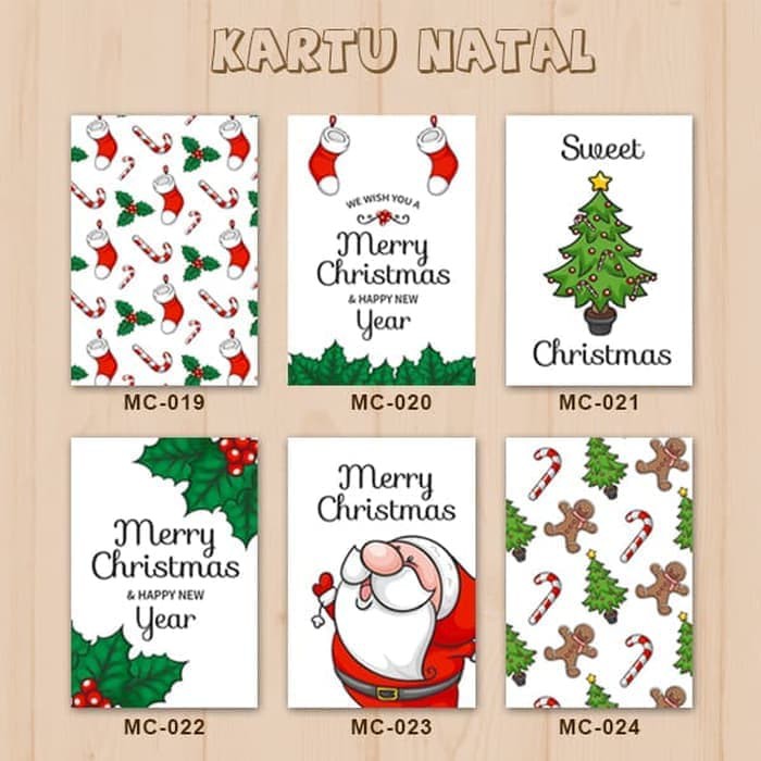 Ready Kartu Natal Christmas Xmas Greeting Card Ucapan Santa Claus Candy Cane Shopee Indonesia