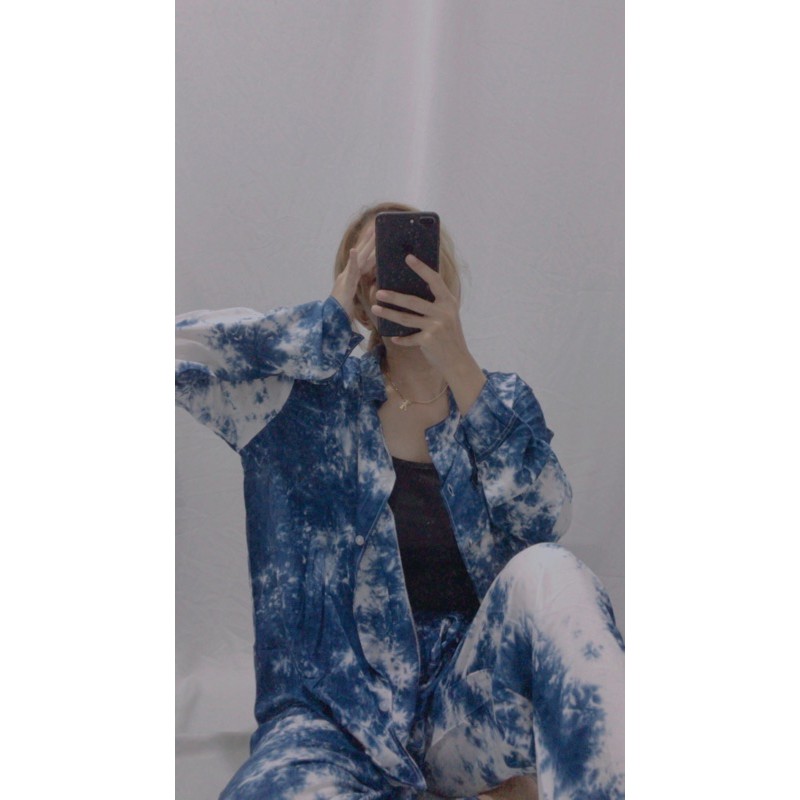 ONE SET / SETELAN /PAJAMAS TIE DYE / PIYAMA CROP/ SET PIYAMA TYE DYE
