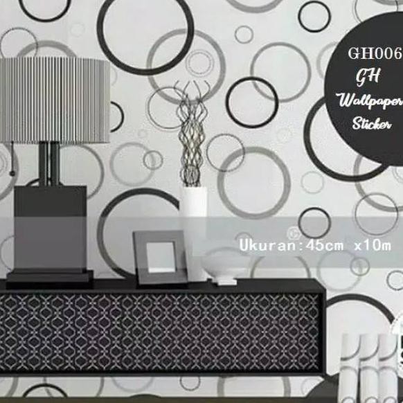 @ZU#076 Wallpaper Sticker GH006 Ukuran 45cm x 10m Motif Lingkaran / Bulat *Masih ready.*
