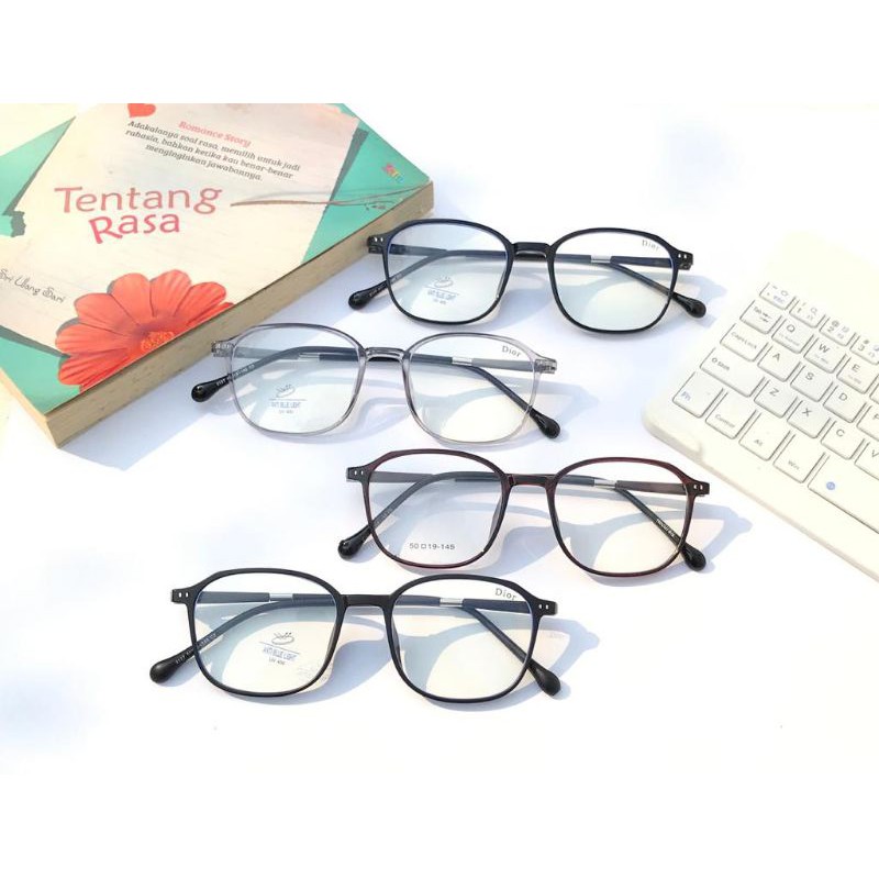 LENTUR KEREN | frame kacamata kotak | paket kacamata minus/plus/cyl/antiradiasi | kacamata korea