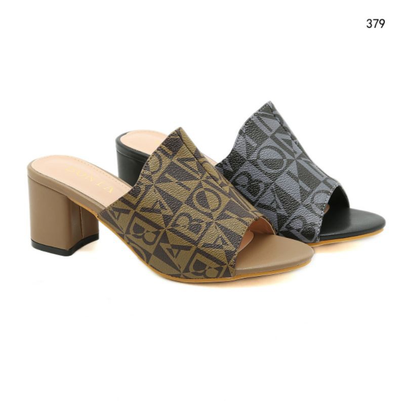 Bonia Monogram Heels Sandals #379#