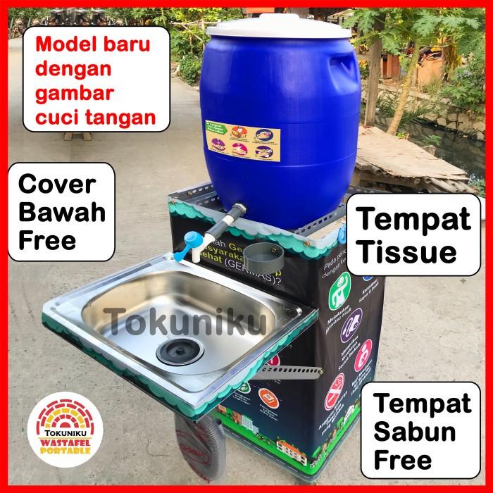 Washtafel Wastafel Portable Drum 60 L Tempat Cuci Tangan Portable Cuci Piring