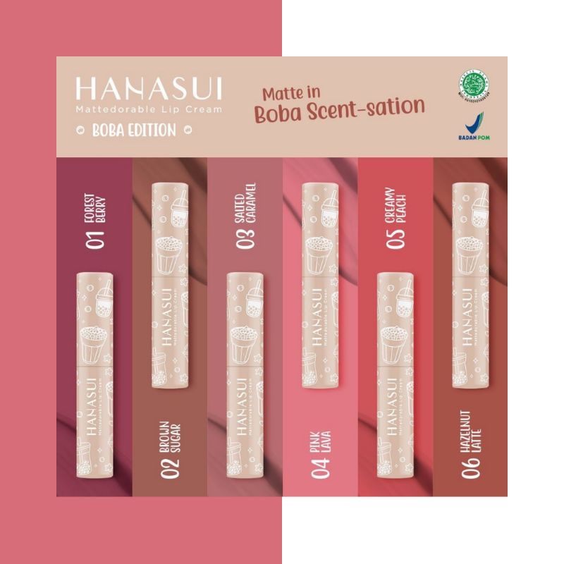 HANASUI MATTEDORABLE LIPCREAM BOBA EDITION