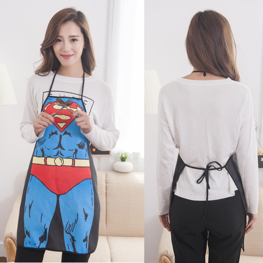 Celemek Lucu Funny kitchen Apron cooking Superhero