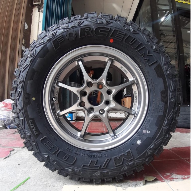 Paket Velg Mobil Offroad Ring 14 Plus Ban Pacul R14 HSR HIROSHIMA R14 Untuk Mobil Kijang L300 kuda