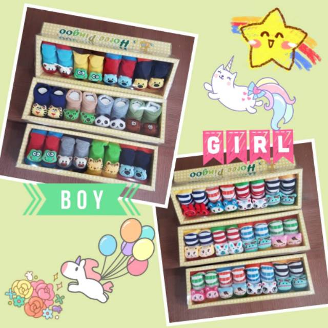 KAOS KAKI BOX BONEKA MOTIF BOY / GIRL