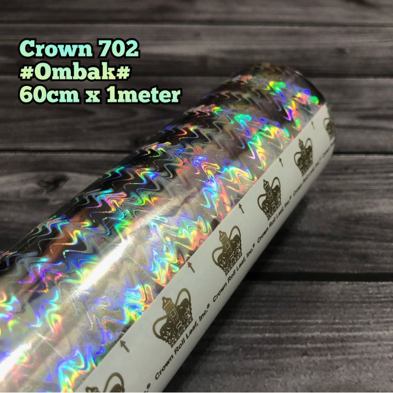 hologram hot stamping foil lure dan metal jig - USA/ CROWN ORIGINAL- motif ombak- lebar 64cm