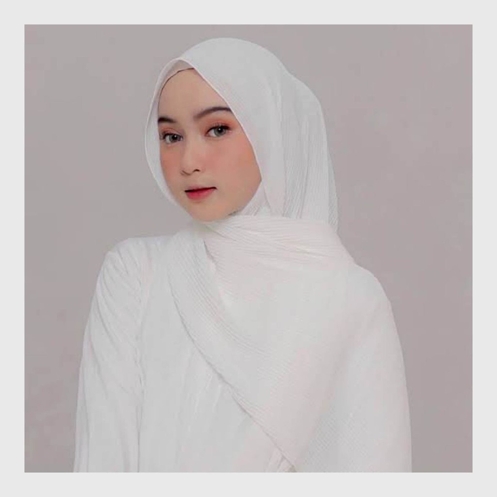 PASHMINA PLISKET BABYDOLL CERUTY FULL / PLEATS • PLEATED SHAWL BY ORBELLE-PUTIH