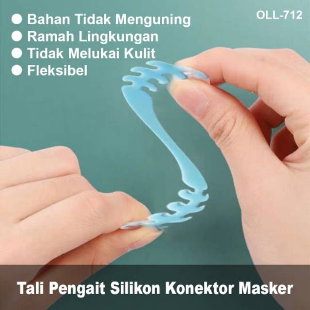 Konektor Masker / Konektor Pengait Tali Masker Hijab Bahan Silikon / Konektor Masker Hijab