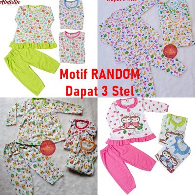 Setelan Baju Bayi 3-18 Bulan, Kaos Anak Lengan Panjang, Lucu, Keren, Murah Berkualitas RANDOM