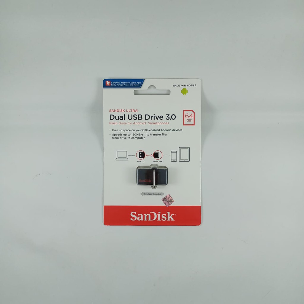 FD SANDISK 64GB OTG MICRO USB 3.0 ORIGINAL