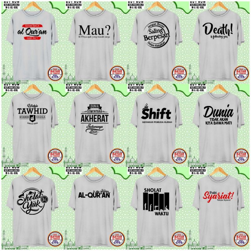 Kaos Dakwah Islami / Kaos Muslim / Pakaian Pria / T-Shirt / Distro Bebas Pilih Motif-2