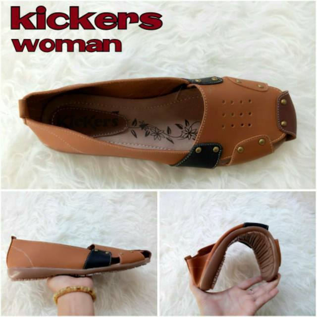 Sepatu Cewek Wanita Kickers Casual Santai Formal Slip On Flat Murah Kerja Sekolah Dinas Kantor ..,..