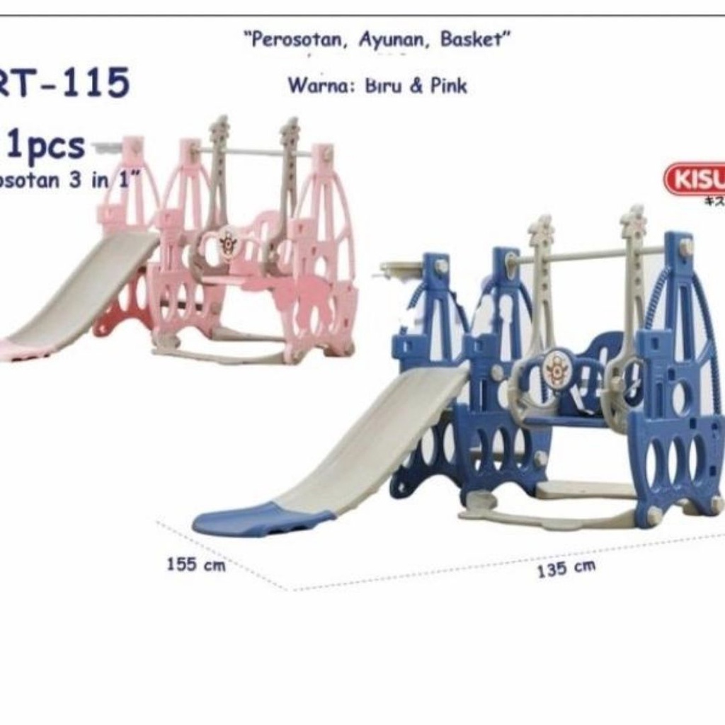 Mainan Anak Prosotan Ring Basket + Bola VRT 115 Perosotan Besar - Pink