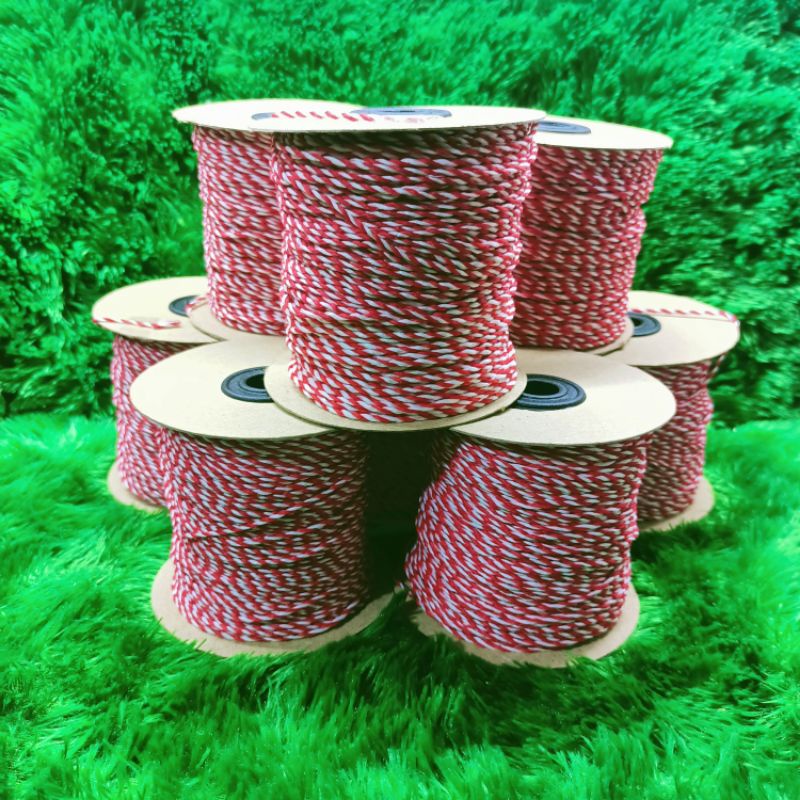 

tali box merah putih -/+2mm (100 meter / roll)