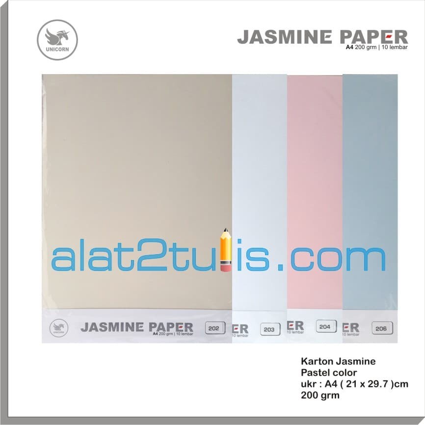 

Kertas Pastel Jasmine paper 200 gram A4 glitter|Pack(10Lembar)