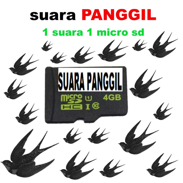 SUARA PANGGIL, TARIK, INAP BURUNG WALET ORIGINAL 3 SUARA 3 micro sd masing&quot; 4gb