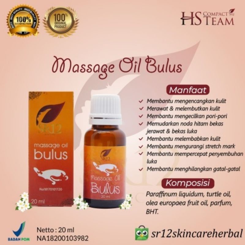 MASSAGE OIL BULUS SR12 MINYAK BULUS OFI BPOM