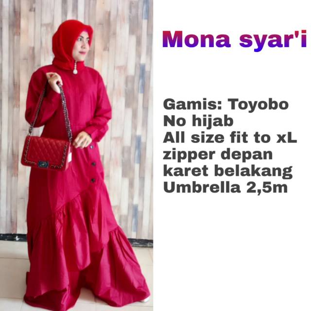 Gamis polos mona syari