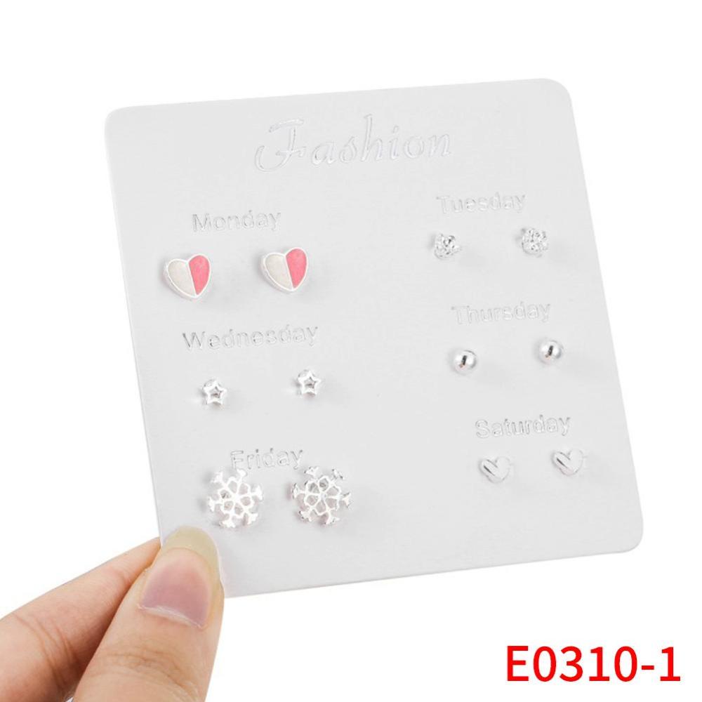 Timekey 6 Pasangset Anting Tusuk Aneka Desain Hias Berlian Imitasi Gaya Korea Untuk Wanita A1K9