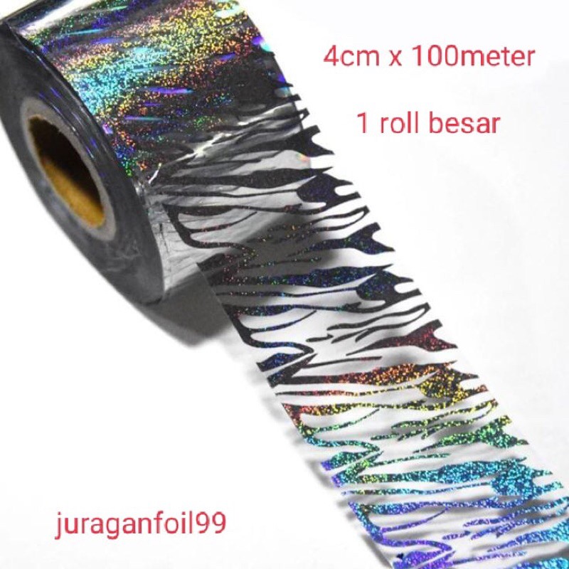 

hot stamping foil zebra transparan hologram transfer 1 roll besar