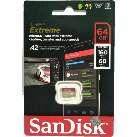 SanDisk Extreme microSDXC UHS-I 160 MBps 64 128 GB No Adapter Micro SD