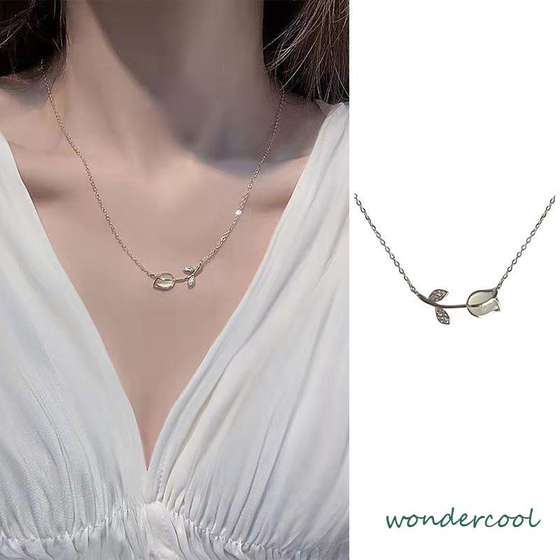 Kalung Choker Liontin Bunga Mawar Gaya Korea Untuk Wanita-Won