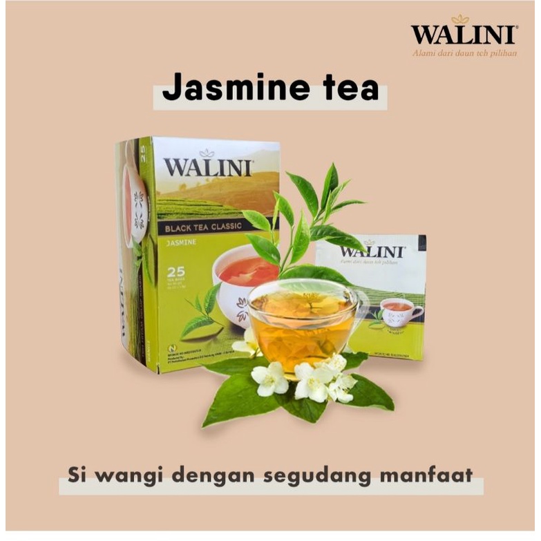 TEH MELATI WALINI JASMINE TEA CELUP 25 AMPLOP BOOSTER ASI TEH ASAM URAT TEH PELANGSING PELUNTUR LEMA