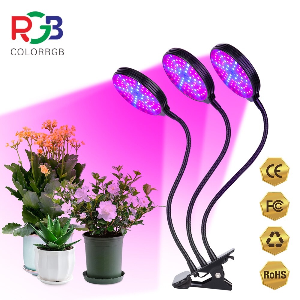 LED matahari buatan untuk tanaman dalam ruangan yang kurang sinar matahari agar tetap segar dan hidup Tanaman Matahari buatan Phytolamp Fitolamp Grow 3 Kepala 45W GL35 Full Spectrum LED Grow light ,DC5V USB WITH Clip,Grow Light for Indoor Plants