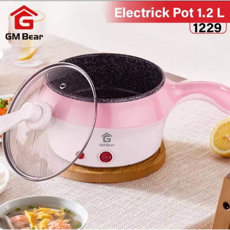 GM BEAR ALAT MEMASAK PANCI LISTRIK 1,2ltr COOKING POT ELECTRIK