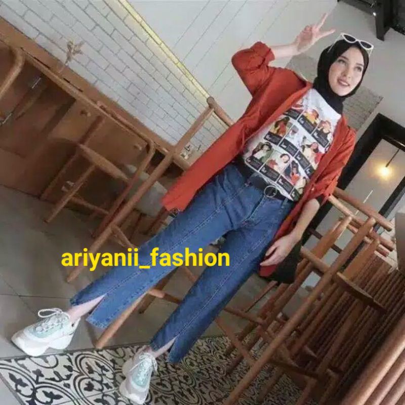 ARN - CELANA JEANS WANITA BOYFRIEND MURAH DENIM ORIGINAL WASHED Korean style Bisa COD