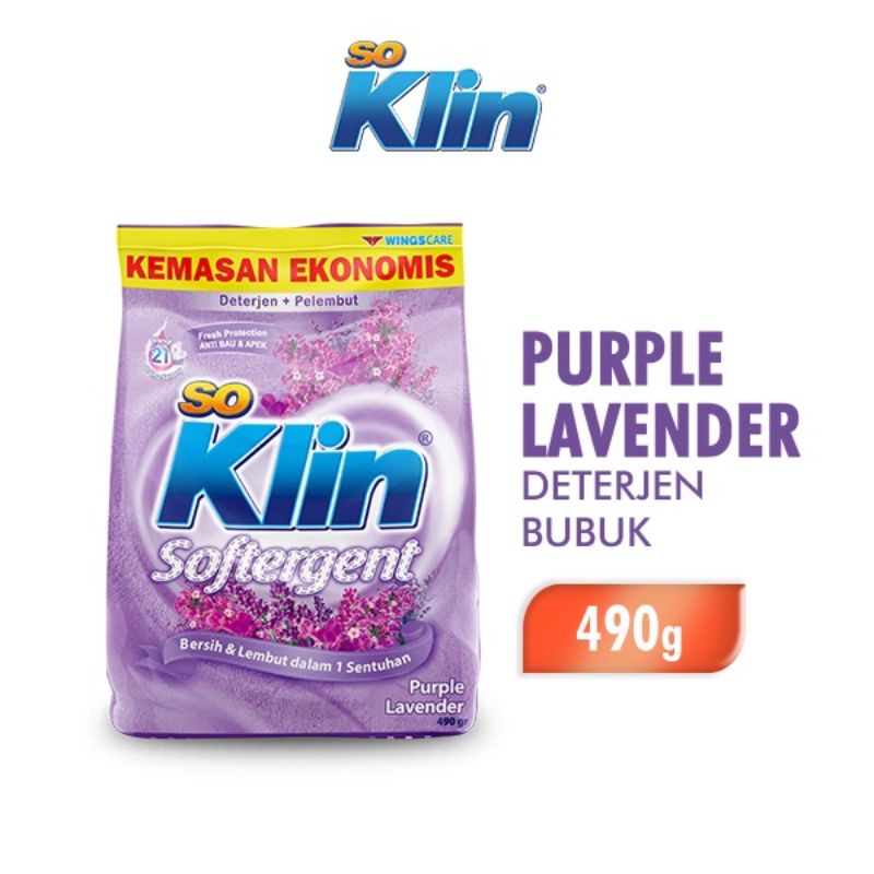 So Klin Deterjen Bubuk Purple Lavender dan Rosy Pink 425gr