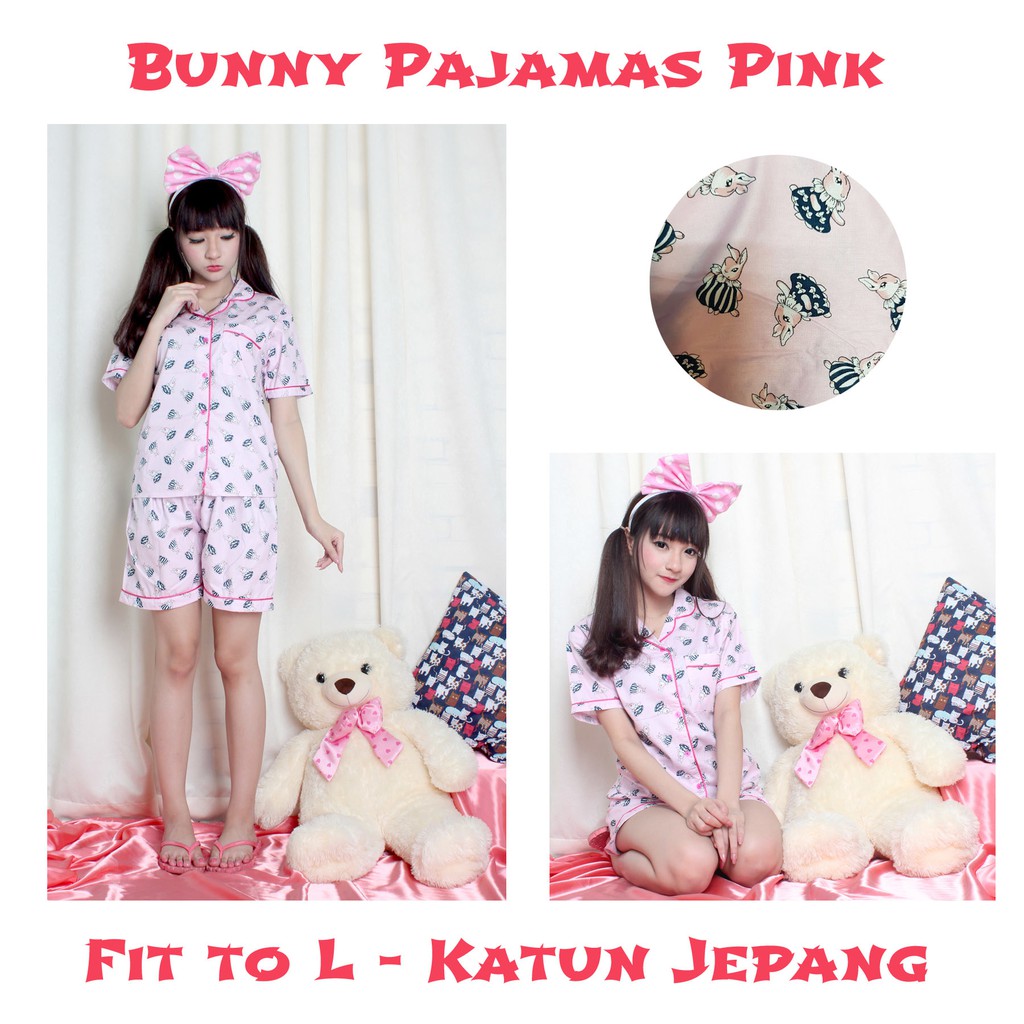 Bunny Piyama Pendek - Grosir Piyama dewasa - Grosir Baju Tidur Wanita