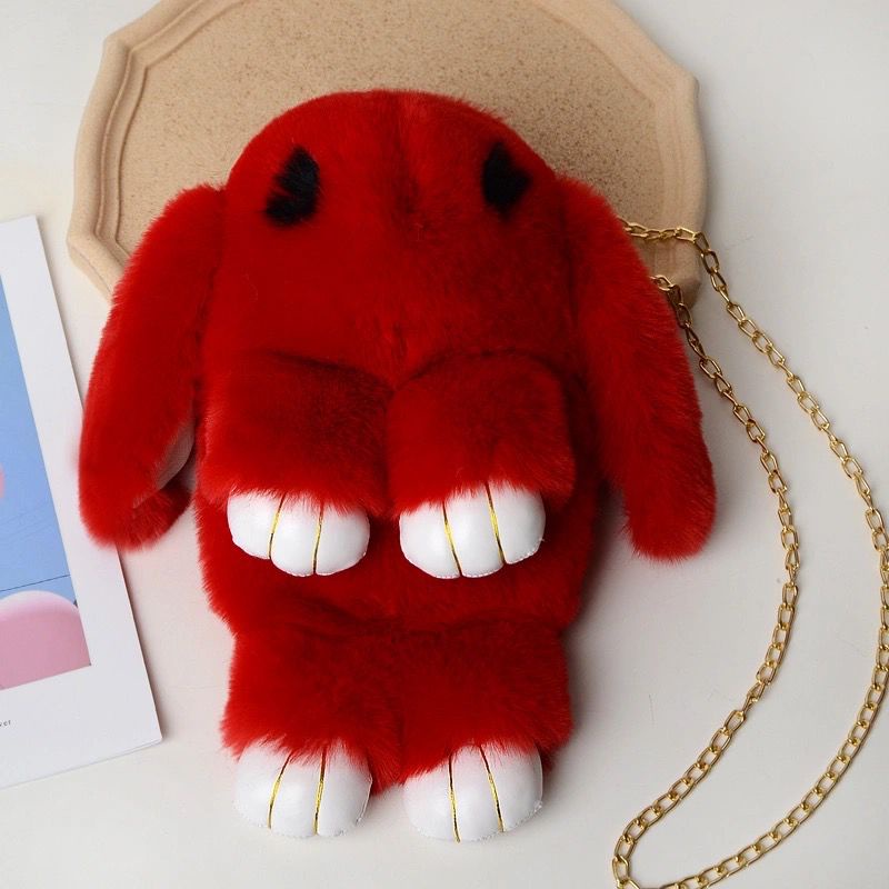 Tas Ransel Bulu Halus Wanita BESTIE RABBIT Tas Lucu Bulu Lembut Tas Perempuan Baby Bunny Beauty Bisa COD-Semangka Kelinci 🍉