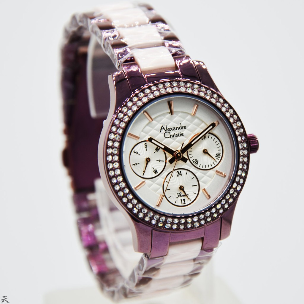 Alexandre Christie Original AC2705 Jam Tangan Wanita-Stainless Light Purple