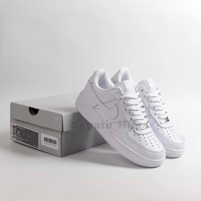 (COD) SEPATU MAN &amp; LEDIES NK3 A1R FORCE FULL WHITE SEPATU PUTIH SEPATU WANITA DAN PRIA SNEAKERS ANAK PEREMPUAN DAN LAKI LAKI MAD LOW TRIPEL WHITE SEPATU PENDEK SEPATU KASUAL SEPATU PUTIH POLOS