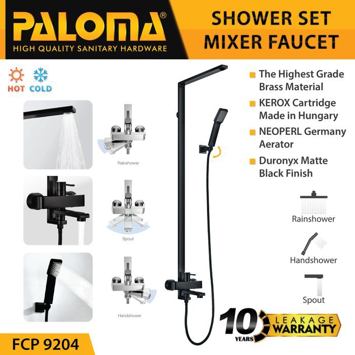 PALOMA FCP 9204 KERAN KRAN AIR PANAS DINGIN SHOWER MANDI TIANG BLACK