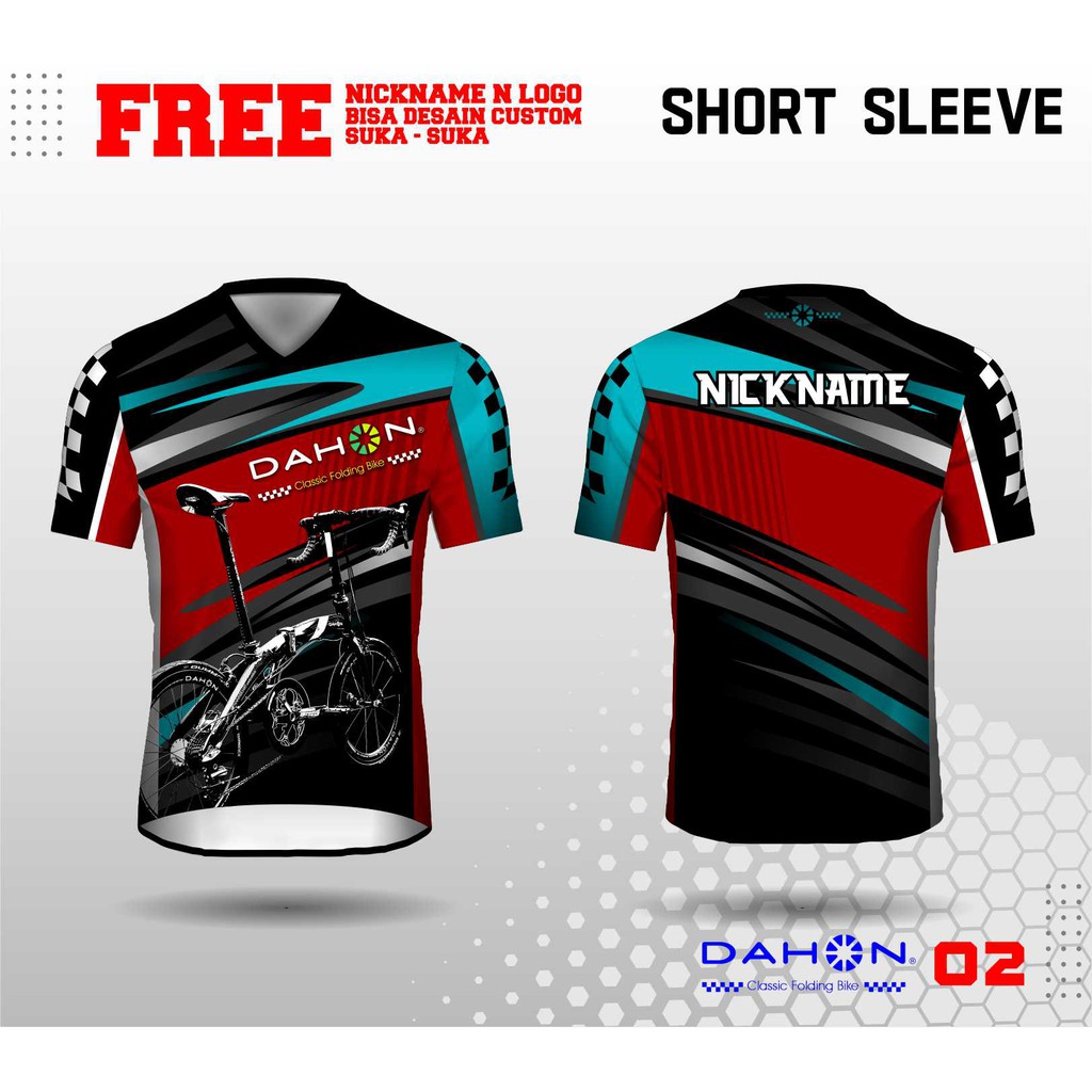 Jersey sepeda lipat dahon baju kaos