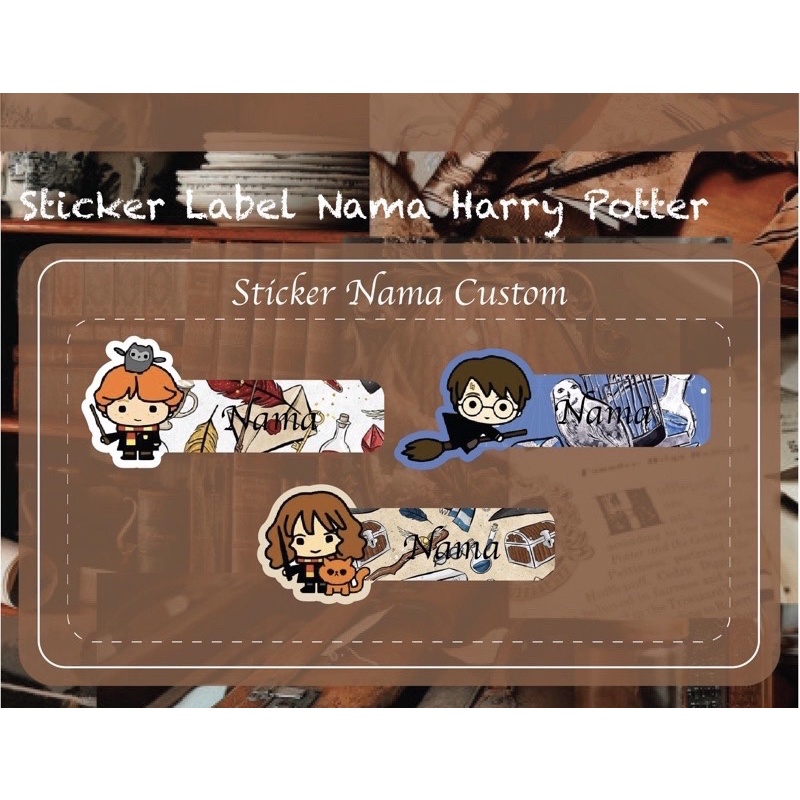 

[24 PCS LABEL NAMA] Stickers Label Nama Harry Potter bisa custom untuk buku laptop,hp,dll