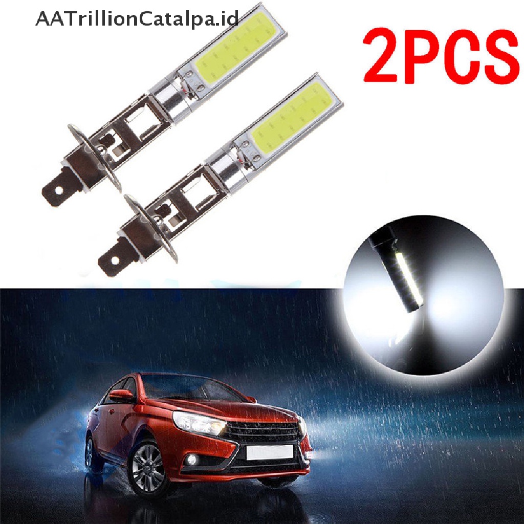 Aatrillioncatalpa 2PCS Lampu LED COB H1 Warna Putih Untuk Drlfog Lamp Mobil