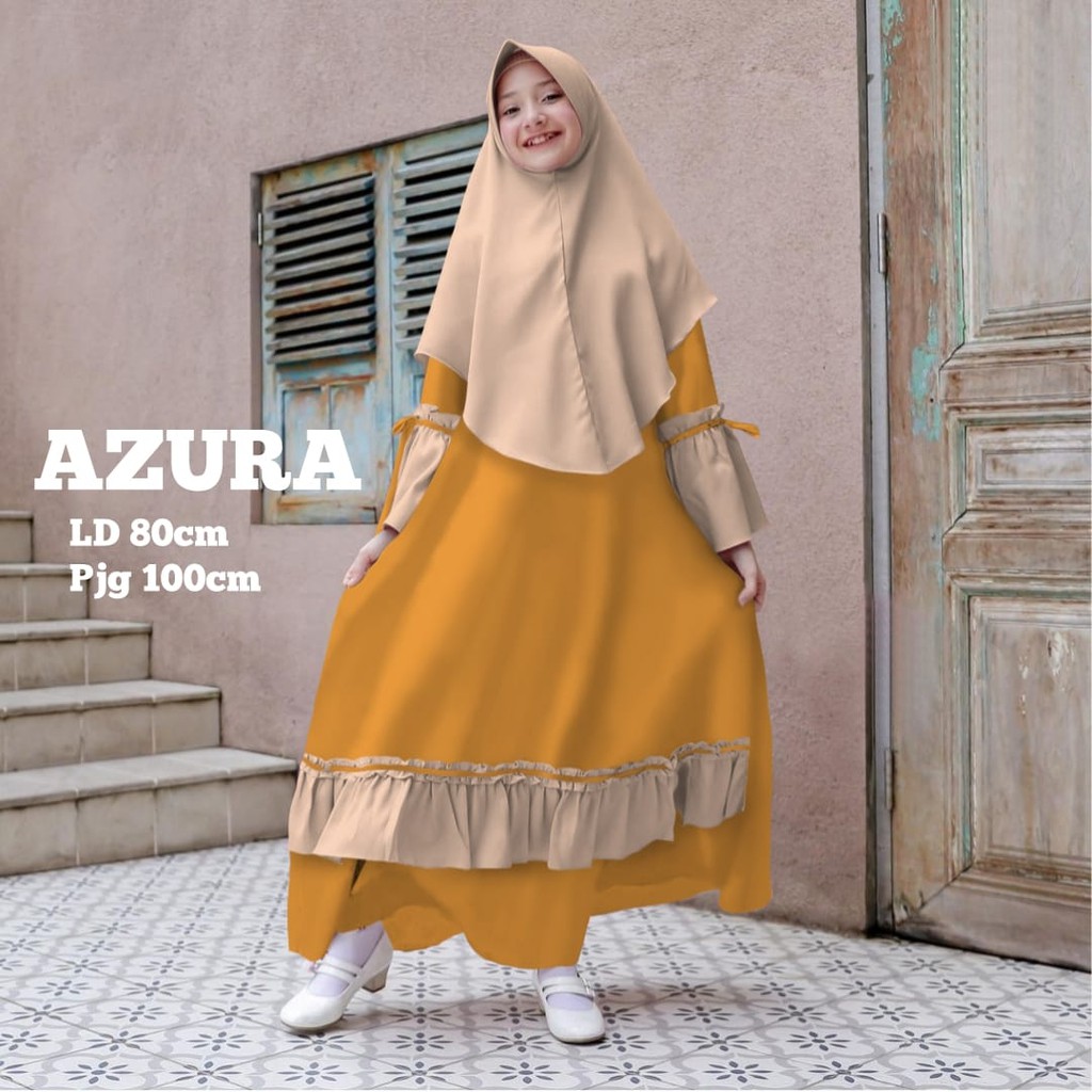 GR GAMIS ANAK TERBARU AZURA SR587 BAHAN SYAKILA PREMIUM HALUS