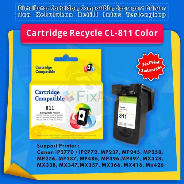 Cartridge Recycle Canon CL-811 CL811 811 Color,  Murah