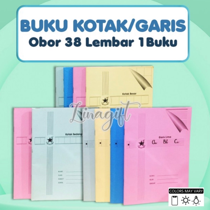 ( Ecer ) BUKU TULIS MANDARIN / MENULIS SAMBUNG - AA SIDU SINAR DUNIA BO BINTANG OBOR - KOTAK BESAR / SEDANG / KECIL MATEMATIK GARIS 5 / 3 / TULIS INDAH / LATIN