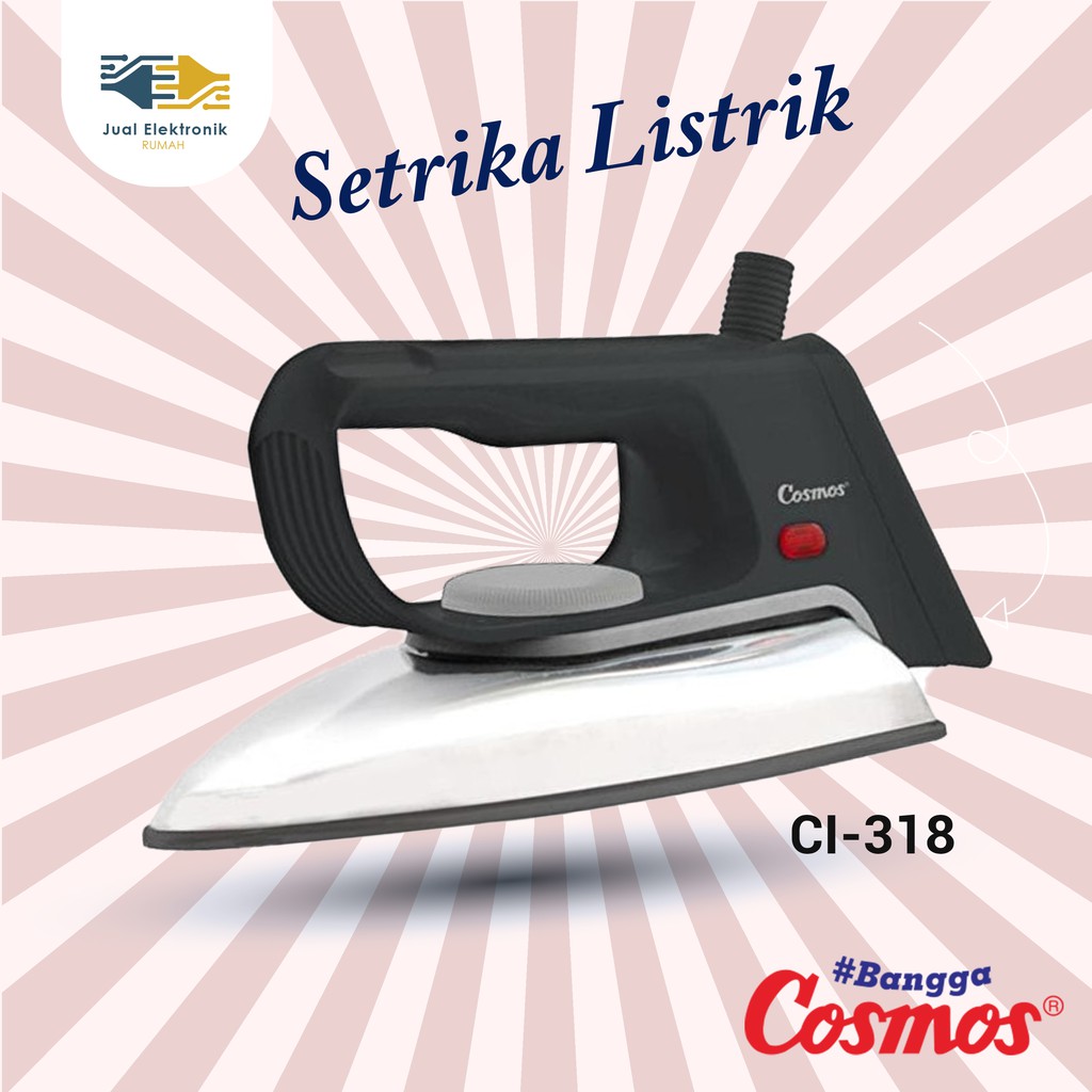 Setrika Teflon Gosokan Iron Cosmos CI318 Pelayanan Baik