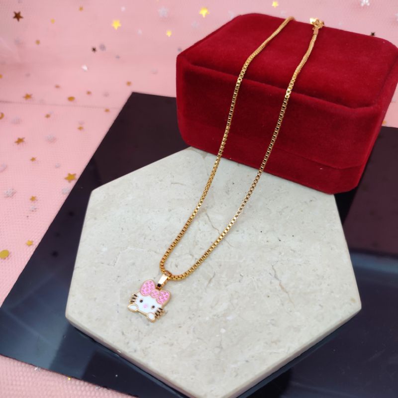 Kalung anak hellokity kuda poni lapis emas 24k anti karat COD