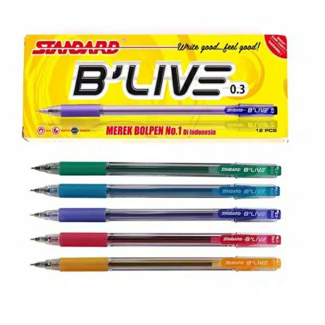 

Pulpen / Ball pen Standard B'Live 0.3 mm Warna Hitam - Satuan SHABQ