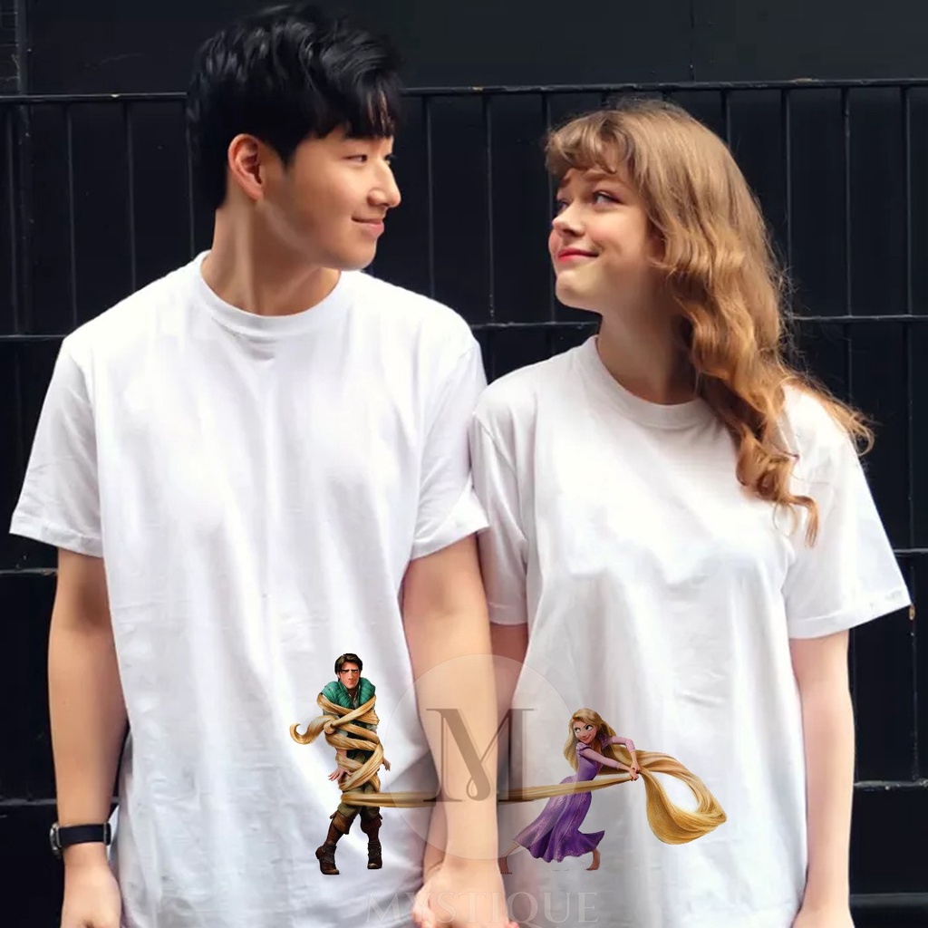 MYSTIQUE.ID-BAJU KAOS COUPLE RAPUNZEL T-SHIRT LUCU DAN AESTHETIC