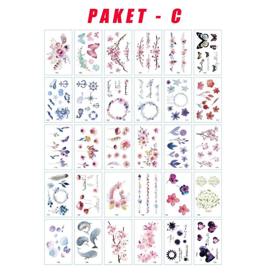 30 Pcs Waterproof Tattoo Stickers Men and Women Couples GLMR11