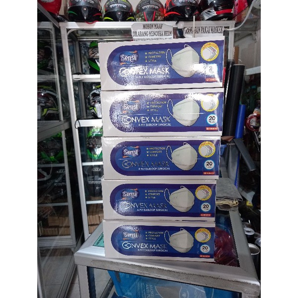 MASKER SENSI CONVEX HITAM ISI 20 MASKER