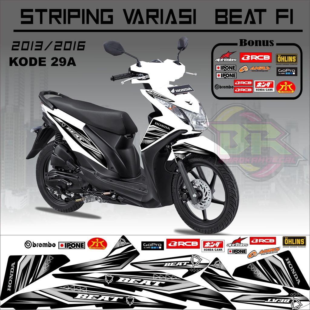 Striping Beat Fi 2013-2016 Stiker Lis Motor Beat Variasi kode 29